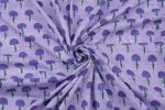 Wisteria Purple Floral Handblock Printed 100% Pure Soft Cotton Fabric - Image 3