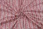 Pink Pink Floral Handblock Printed 100% Pure Soft Cotton Fabric - Image 3