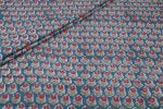 Baltic Blue Blue Floral Handblock Printed 100% Pure Soft Cotton Fabric