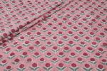 Pastel Petal Pink Floral Handblock Printed 100% Pure Soft Cotton Fabric