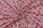 Pastel Petal Pink Floral Handblock Printed 100% Pure Soft Cotton Fabric - Image 3