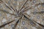 Dust Grey Gray Floral Handblock Printed 100% Pure Soft Cotton Fabric - Image 3
