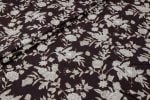 Rich Mahogany Brown Floral Handblock Printed 100% Pure Soft Cotton Fabric