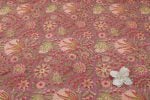 Old Rose Pink Floral Handblock Printed 100% Pure Soft Cotton Fabric - Image 2