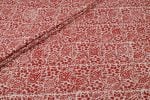 Red Floral Handblock Printed 100% Pure Soft Cotton Fabric