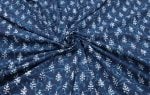 Natural Indigo Blue Bagru Handblock Printed Cotton Fabric - Image 3