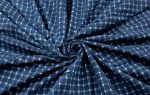 Natural Indigo Blue Bagru Handblock Printed Cotton Fabric - Image 3