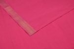 Cerise Pink Handwoven Zari Border Pure Cotton Fabric