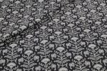 Natural Black Bagru Handblock Printed Cotton Fabric