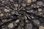 Natural Black Bagru Handblock Printed Cotton Fabric - Image 2
