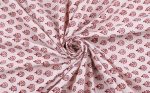 Natural White Handblock Bagh Printed Cotton Fabric - Image 3