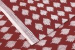 Madder Red Handblock Bagh Printed Cotton Fabric