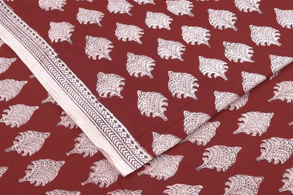 Madder Red Handblock Bagh Printed Cotton Fabric