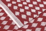 Madder Red Handblock Bagh Printed Cotton Fabric
