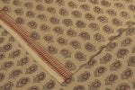 Khaki Brown Handblock Bagh Printed Cotton Fabric