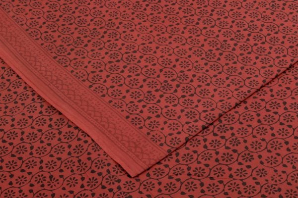 Tomato Jam Red Handblock Bagh Printed Cotton Fabric