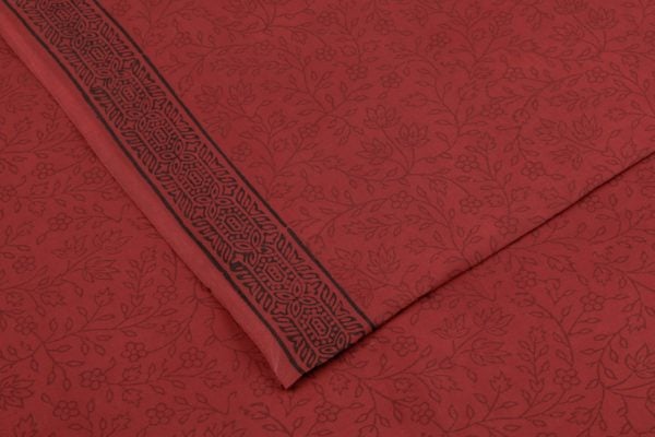 Ruby Red Handblock Bagh Printed Cotton Fabric