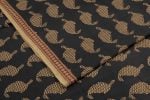 Black Handblock Bagh Printed Cotton Fabric
