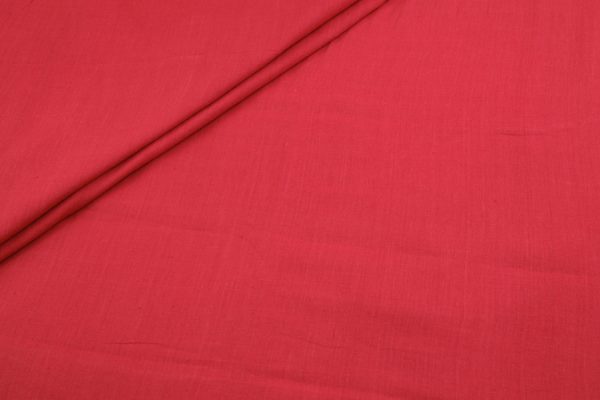 Crimson Red Flowy HandLoom Pure Soft Cotton Fabric