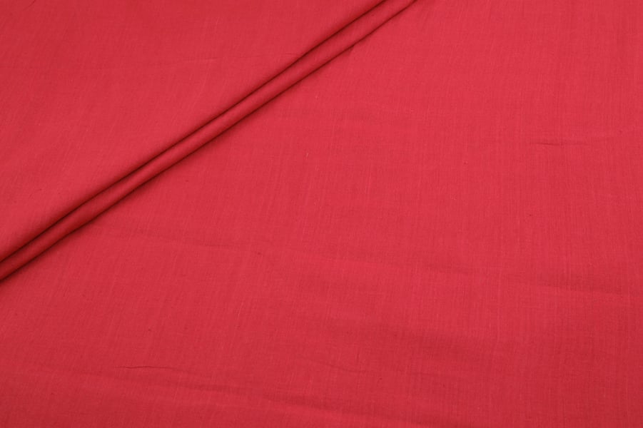 Crimson Red Flowy HandLoom Pure Soft Cotton Fabric Crimson Red Flowy HandLoom Pure Soft Cotton Fabric - Image 1