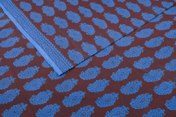 Espresso Brown Handblock Bagh HandBlock Printed Cotton Fabric