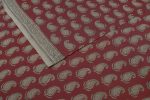 Dark Wine Red Handblock Bagh HandBlock Printed Cotton Fabric