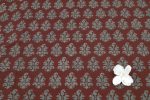 Dark Wine Red Handblock Bagh HandBlock Printed Cotton Fabric - Image 2