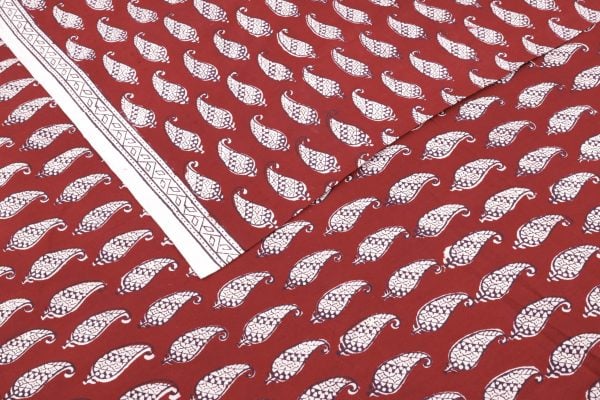 Madder Red Handblock Bagh HandBlock Printed Cotton Fabric