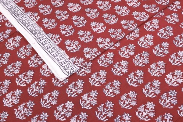 Madder Red Handblock Bagh HandBlock Printed Cotton Fabric