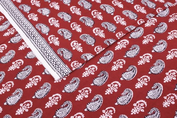 Madder Red Handblock Bagh HandBlock Printed Cotton Fabric