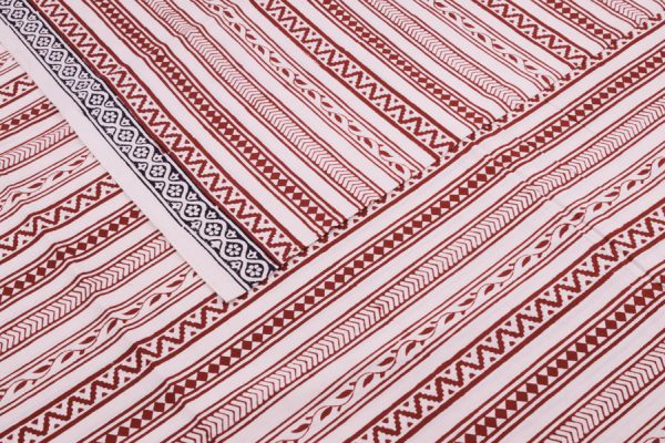 Pre-Cut 2m Natural White Handblock Bagh HandBlock Printed Cotton Fabric