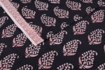 Black Handblock Bagh HandBlock Printed Cotton Fabric
