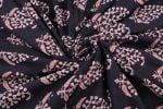 Black Handblock Bagh HandBlock Printed Cotton Fabric - Image 3