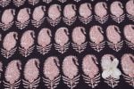 Black Handblock Bagh HandBlock Printed Cotton Fabric - Image 2