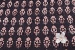 Black Handblock Bagh HandBlock Printed Cotton Fabric - Image 2