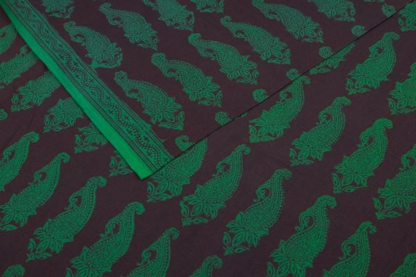 Espresso Brown Handblock Bagh HandBlock Printed Cotton Fabric