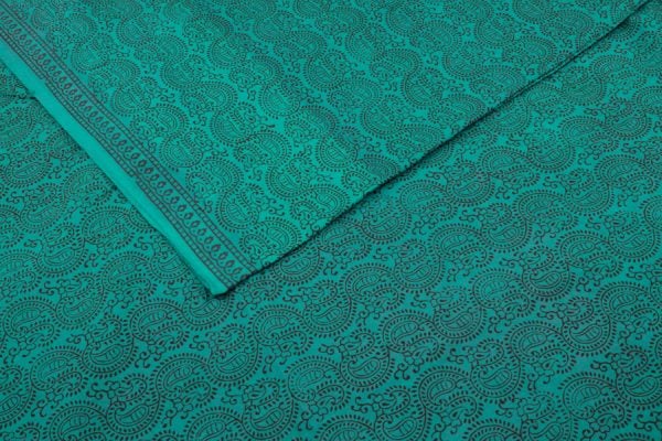 Verdigris Green Handblock Bagh HandBlock Printed Cotton Fabric