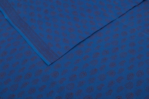 Ocean Deep Blue Handblock Bagh HandBlock Printed Cotton Fabric