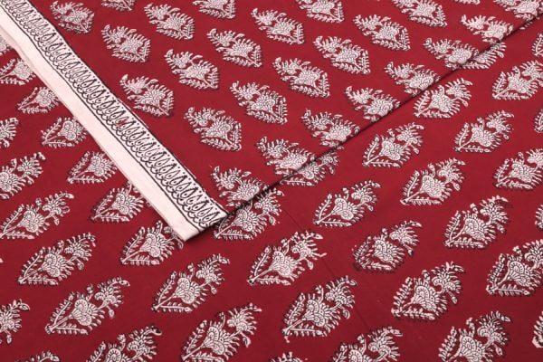 Madder Red Handblock Bagh HandBlock Printed Cotton Fabric