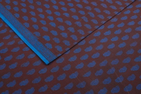 Espresso Brown Handblock Bagh HandBlock Printed Cotton Fabric