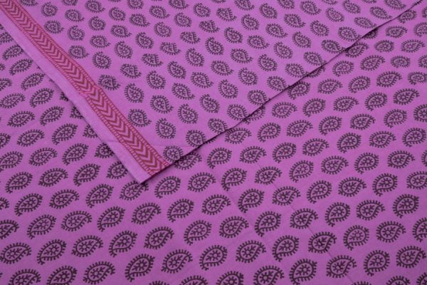 Plum Purple Handblock Bagh HandBlock Printed Cotton Fabric