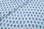 White Floral Handblock Printed 100% Pure Soft Cotton Fabric