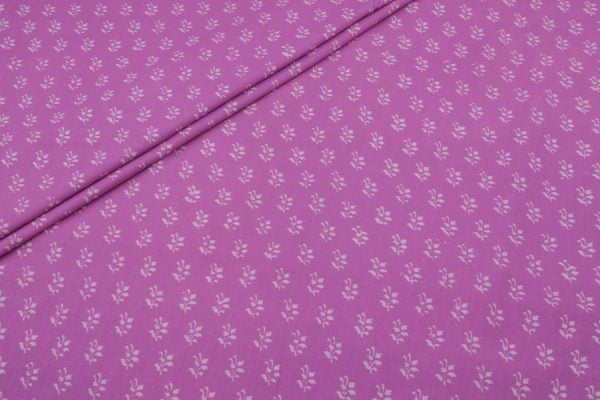 Fuschia Pink Bagru Handblock Printed Cotton Fabric