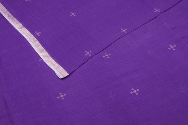 Dark Purple Woven Design Flowy HandLoom Pure Soft Cotton Fabric