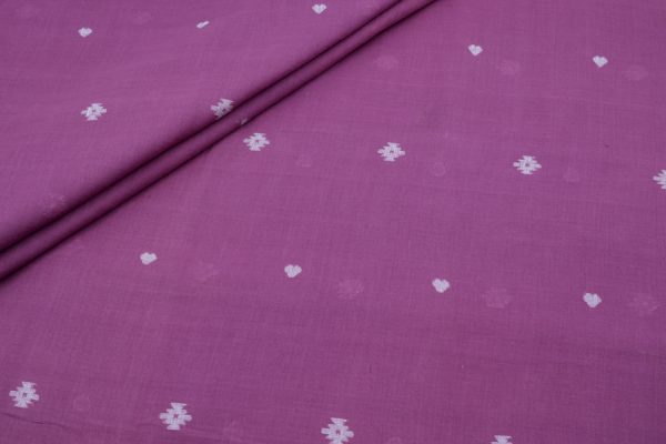 Berry Blush Purple Woven Design Flowy HandLoom Pure Soft Cotton Fabric