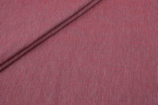 Pre-Cut 2m Molten Lava Red Flowy HandLoom Woven Stripes Pure Soft Cotton Fabric
