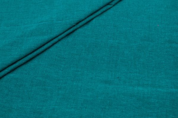 Pre-Cut 0.85m Dark Cyan Blue Flowy HandLoom Pure Soft Cotton Fabric