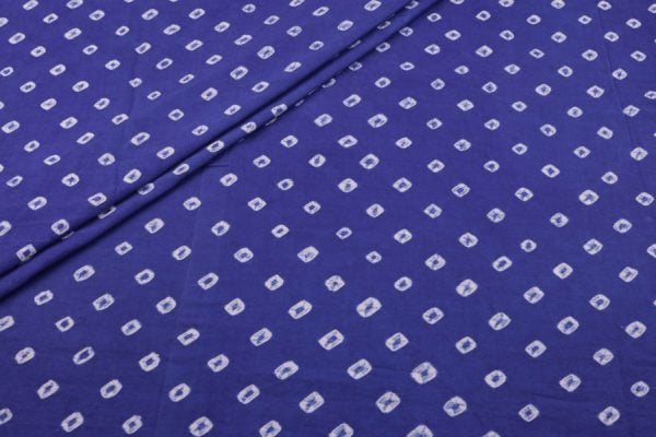 Majorelle Blue Bandhani Tie Dye 100% Pure Soft Cotton Satin Finish Fabric