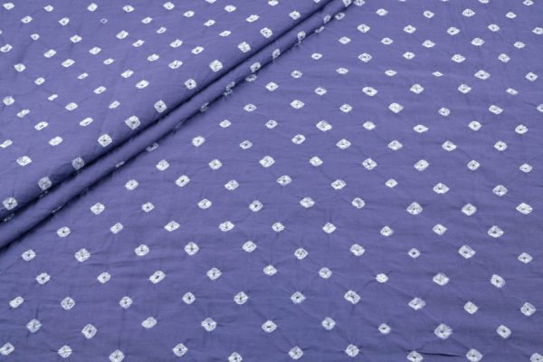 Pre-Cut 2m Dusty Grape Bandhani Tie Dye 100% Pure Soft Cotton Satin Finish Fabric