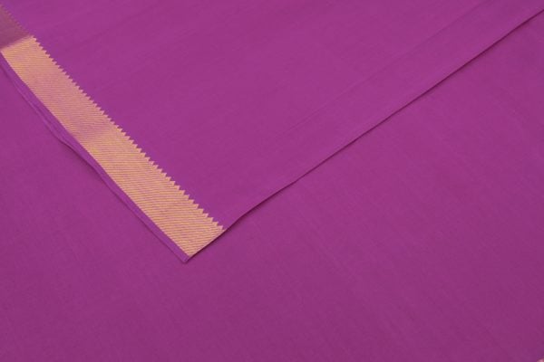 Magenta Pink Handwoven Zari Border Pure Cotton Fabric